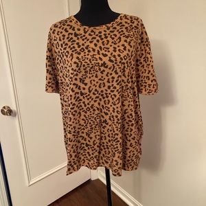 Free People/We the Free Leopard Tee - Medium